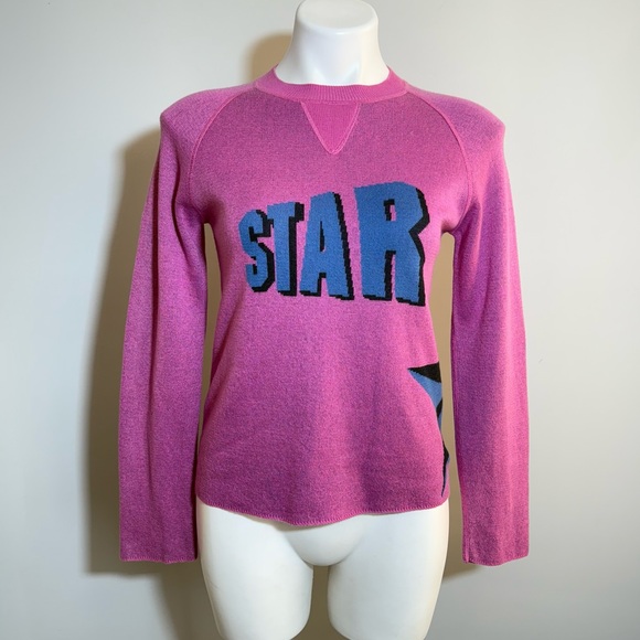 Lucien Pellat-Finet Pink Star Graphic Sweater Cotton Cashmere Blend S Italy - Picture 15 of 15